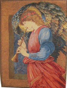 An Angel Playing a Flageolet tapestry - Edward Burne-Jones tapestries