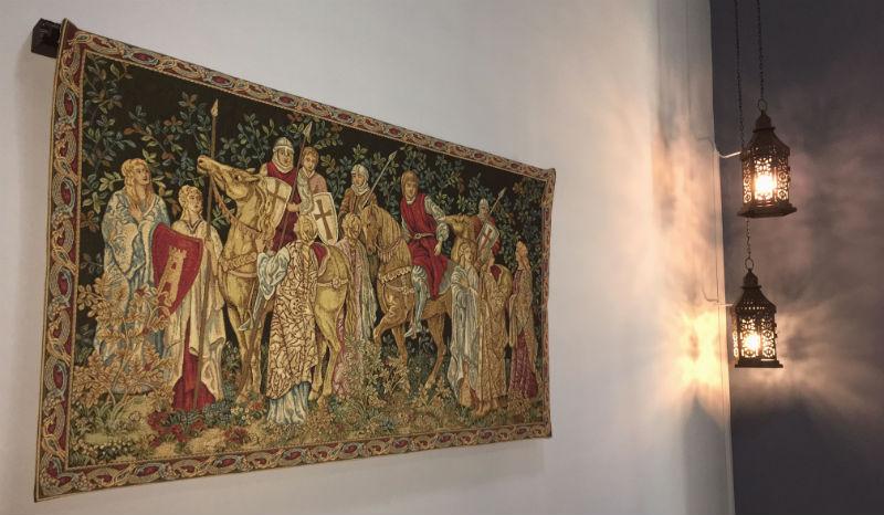 Departure of the Crusaders tapestry hanging in the UA Departure of the Crusaders tapestry hanging in the UAE