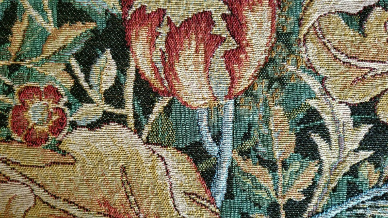 Detail of a William Morris portiere tapestry Detail of a William Morris portiere tapestry