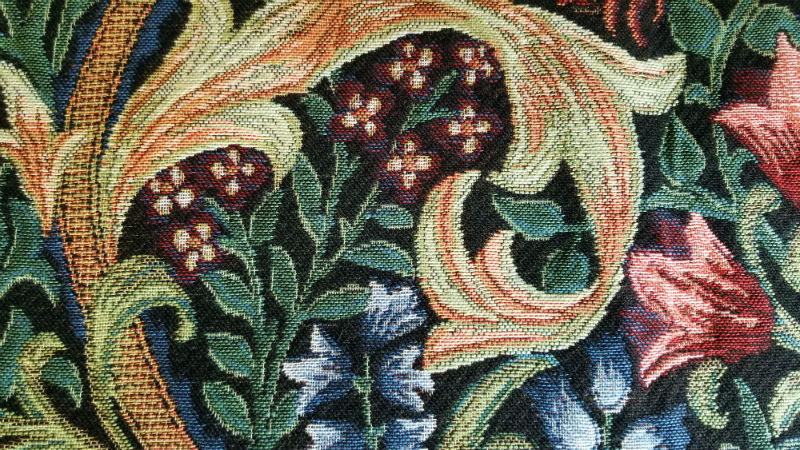Detail of the Golden Lily throw by William Morris Detail of the Golden Lily throw by William Morris