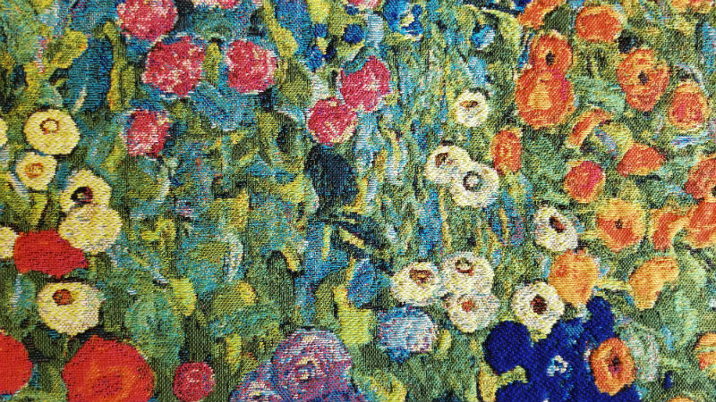 Detail of Klimt Country Garden with Sunflowers tapestry