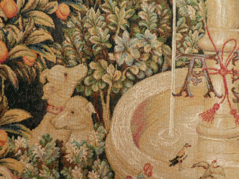 Detail of Licorne a la Fontaine tapestry