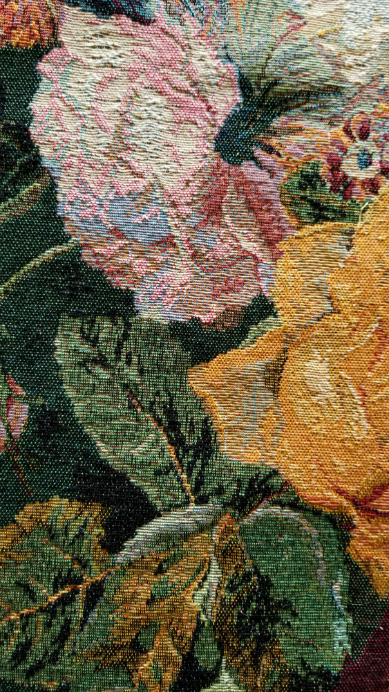 Detail of the Grande Bouquet Flamand tapestry wallhanging