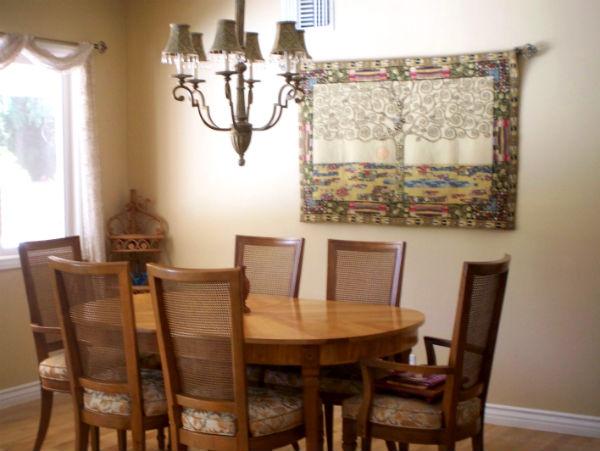 Klimt Tree of Life tapestry in a dining room Klimt Tree of Life tapestry in a dining room