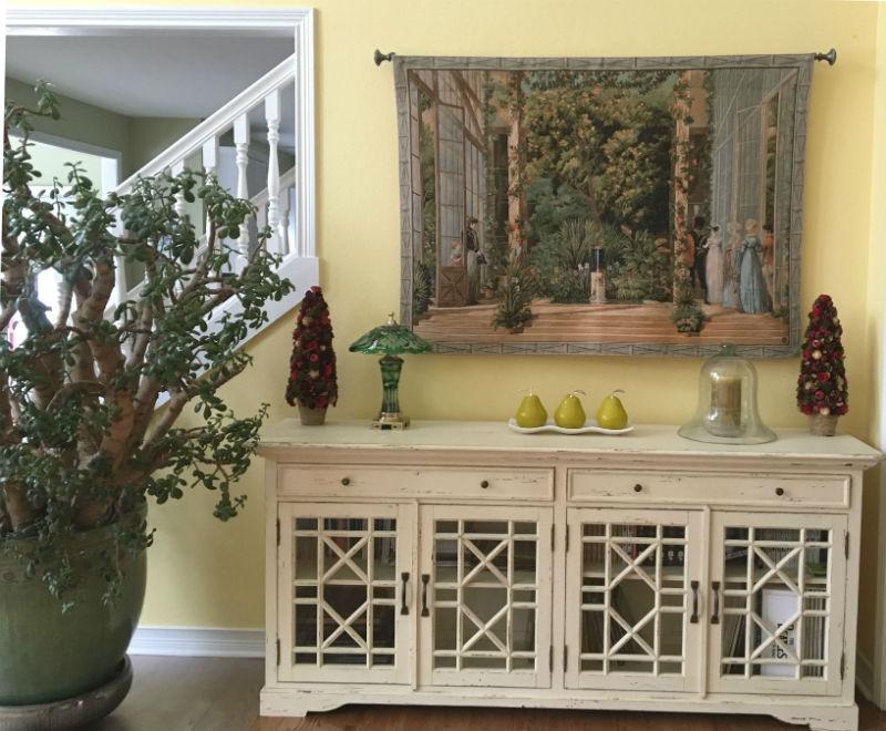 Paris conservatory tapestry hanging in a home