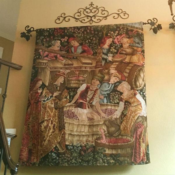 Pressing the Grapes wall tapestry hanging