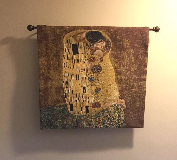 Square Kiss tapestry wallhanging