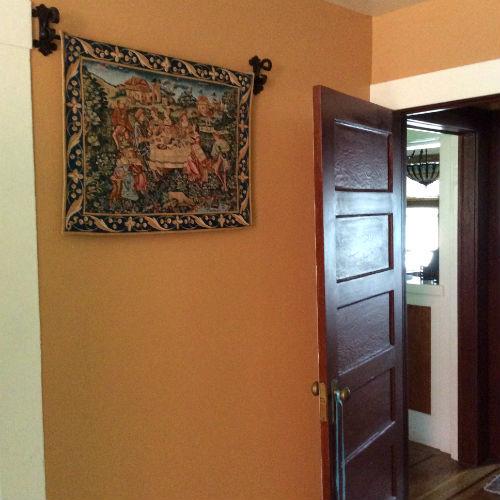 The Banquet tapestry in a kitchen