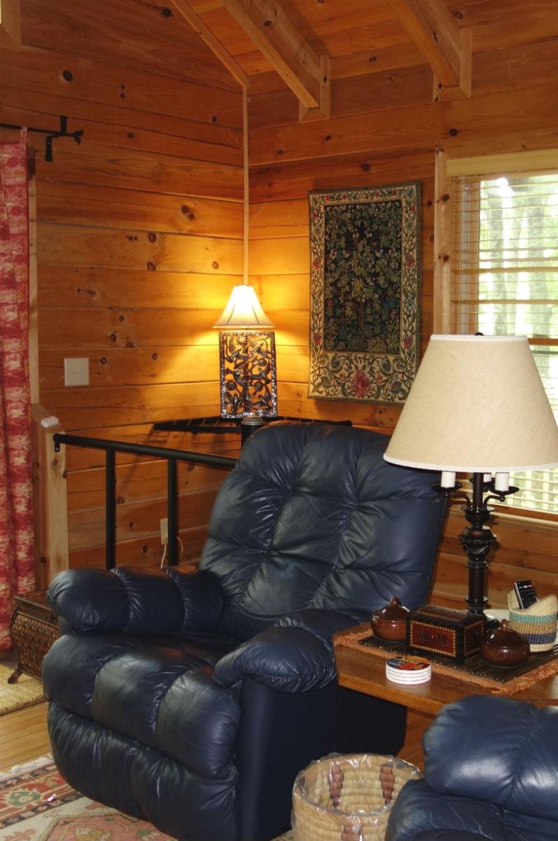 William Morris Tree of Life tapestry in a cabin